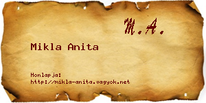 Mikla Anita névjegykártya